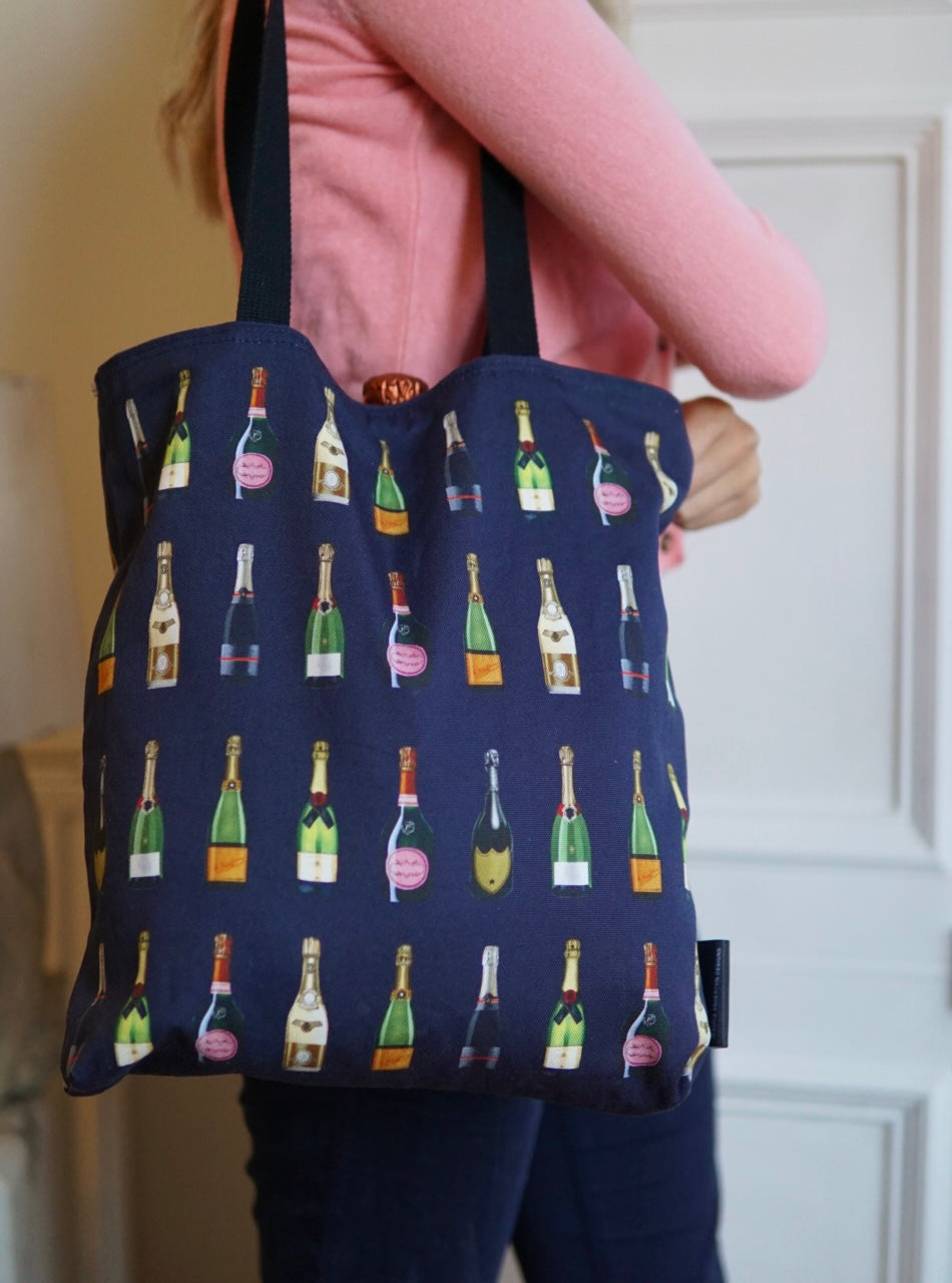 Reversible Champagne & Fizz Tote Bag