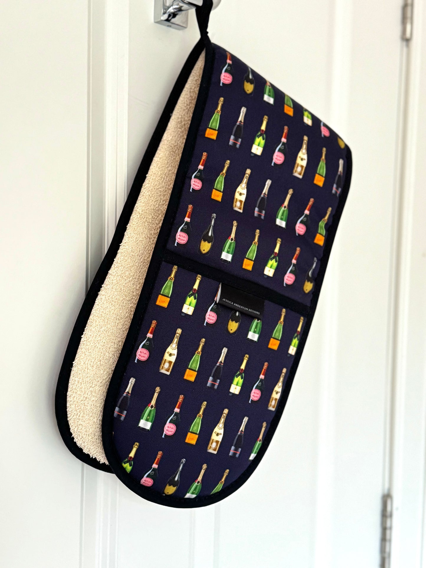 Champagne & Fizz Double Oven Gloves