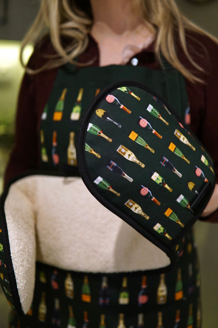 Champagne & Fizz Double Oven Gloves