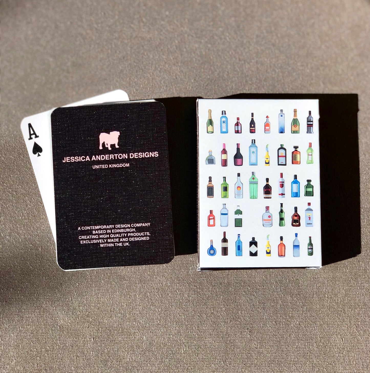Bar playing cards poker bottles