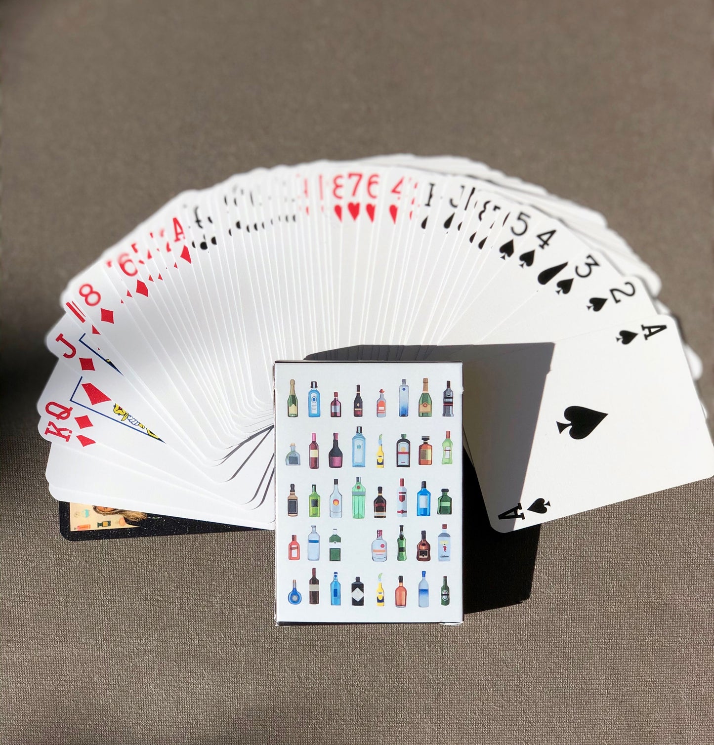 Bar playing cards poker bottles