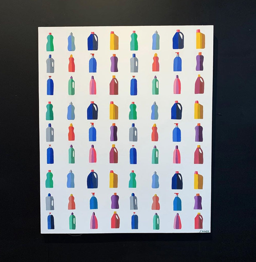 Bleach painting repetitive design colourful artwork