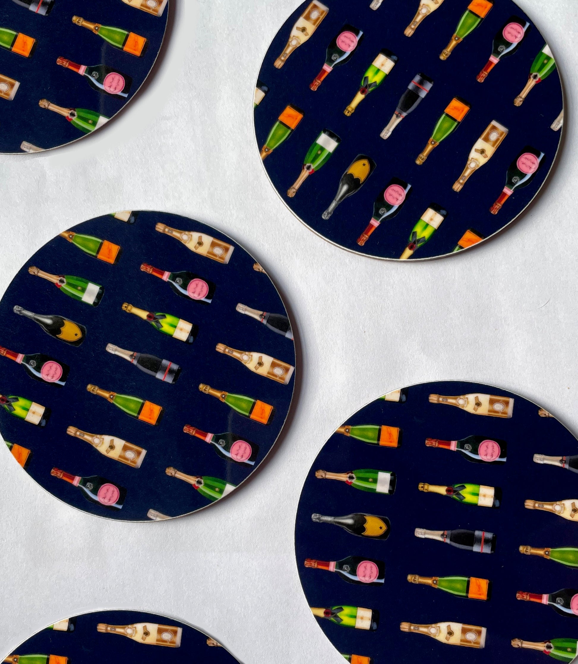 Champagne & Fizz Drinks Coasters Round