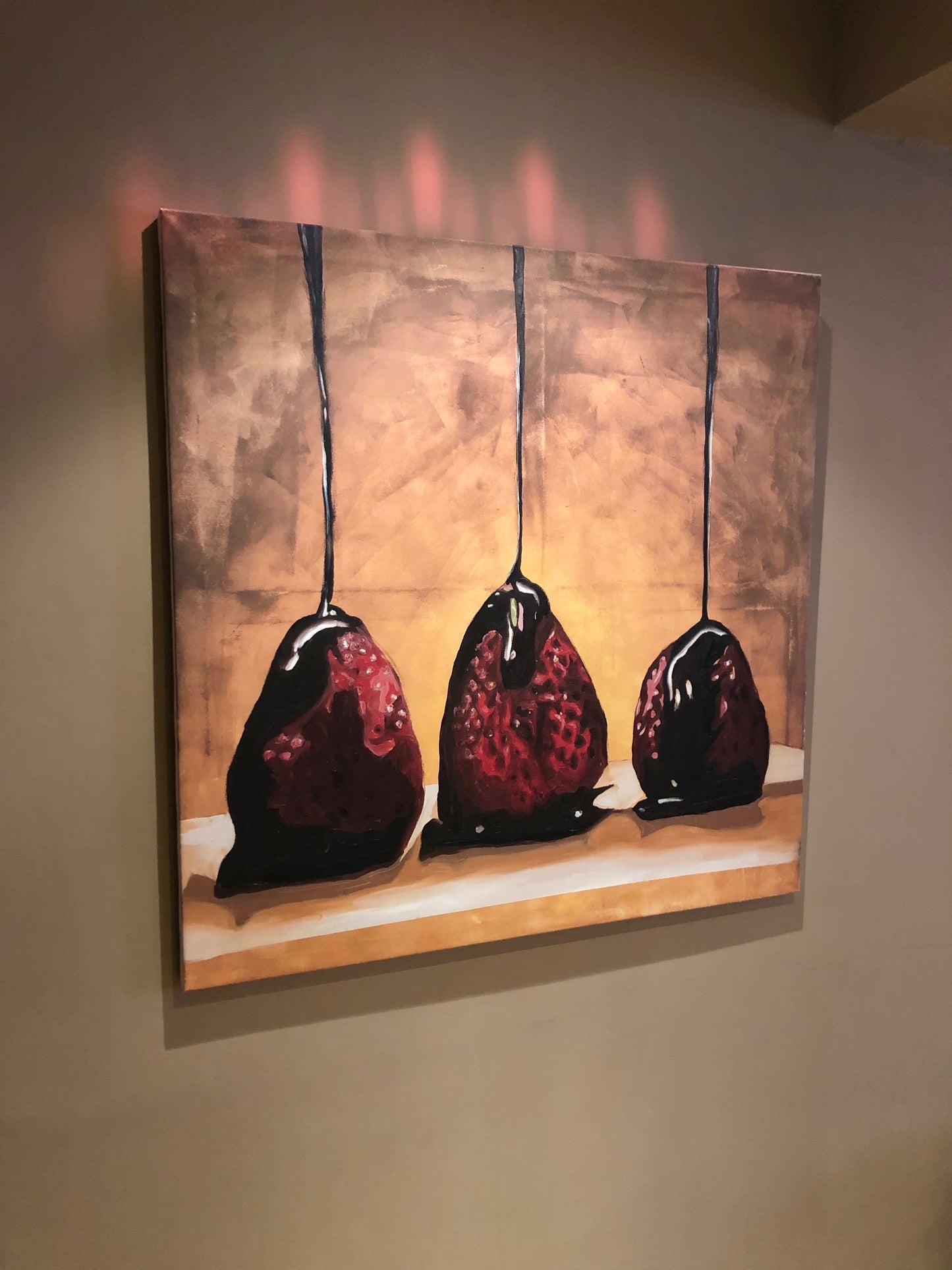 strawberry and chocolate painting on wall