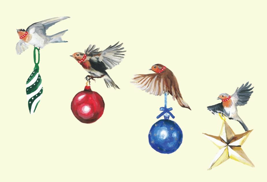 Christmas Cards Charity Robins Baubles