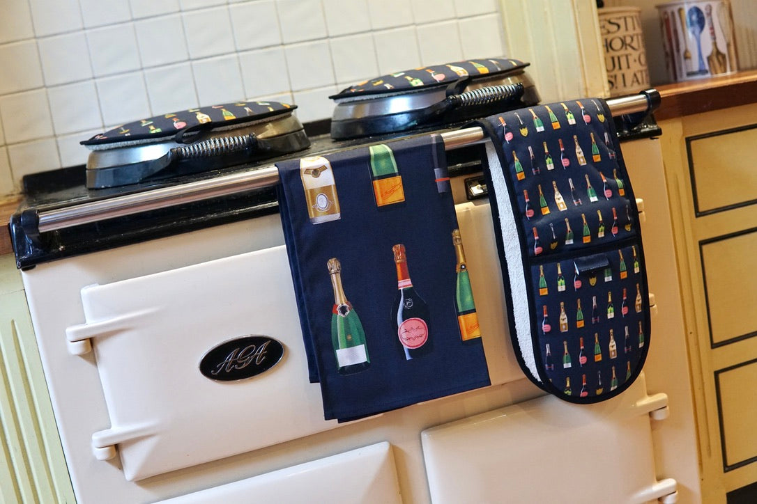 Champagne & Fizz Double Oven Gloves