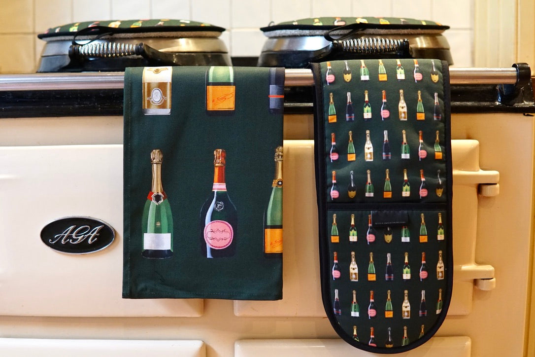 Champagne & Fizz Double Oven Gloves