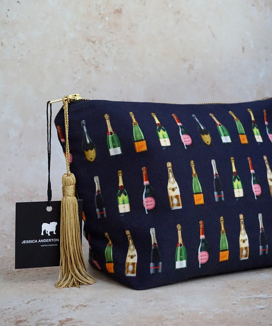 Makeup & Washbags Champagne and Fizz Makeup Bag Navy