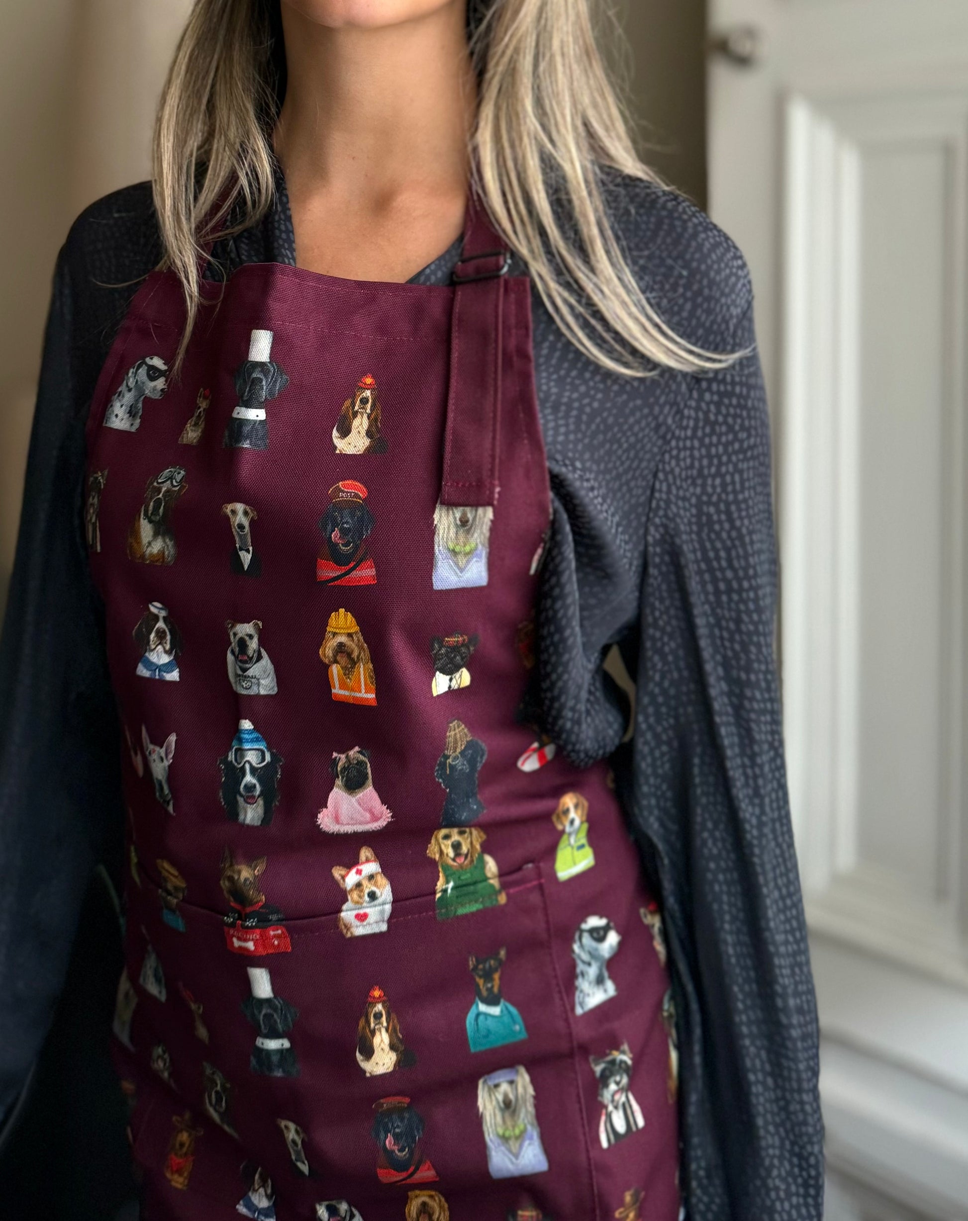 DOGS 100% Cotton Apron Berry Kitchen Homeware Gifts British