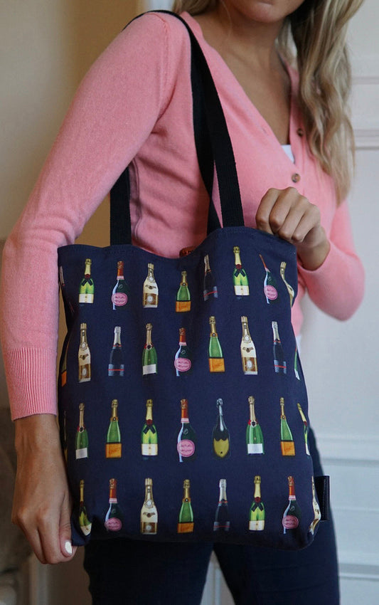 Reversible Champagne & Fizz Tote Bag