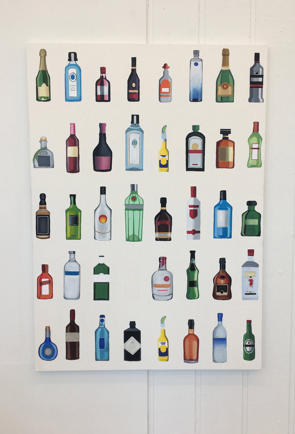 Alcohol bottle painting large champagne gin beer whisky tequila vodka rum 