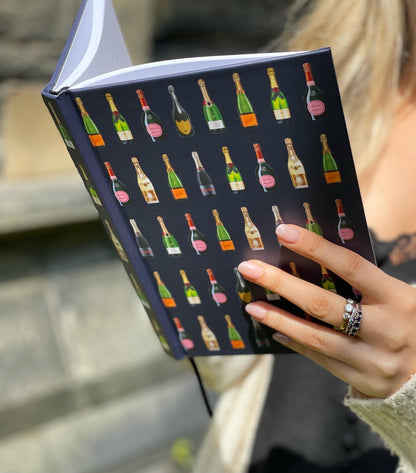 notebook champagne design navy book hardback hand rings