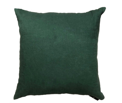 Green linen reverse cushion