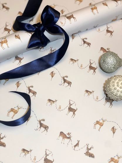 wrapping paper gift wrap presents  skipping deers christmas