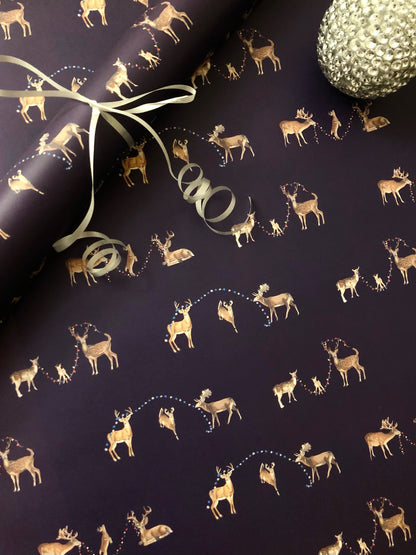 wrapping paper gift wrap presents skipping deers christmas