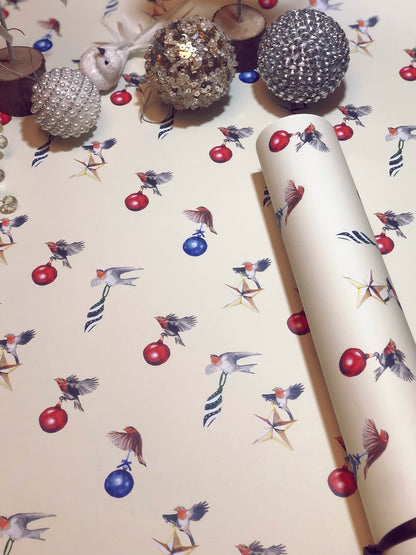 wrapping paper gift wrap presents  robins