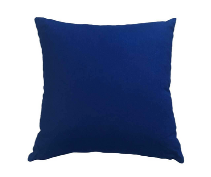 Blue linen cushion back