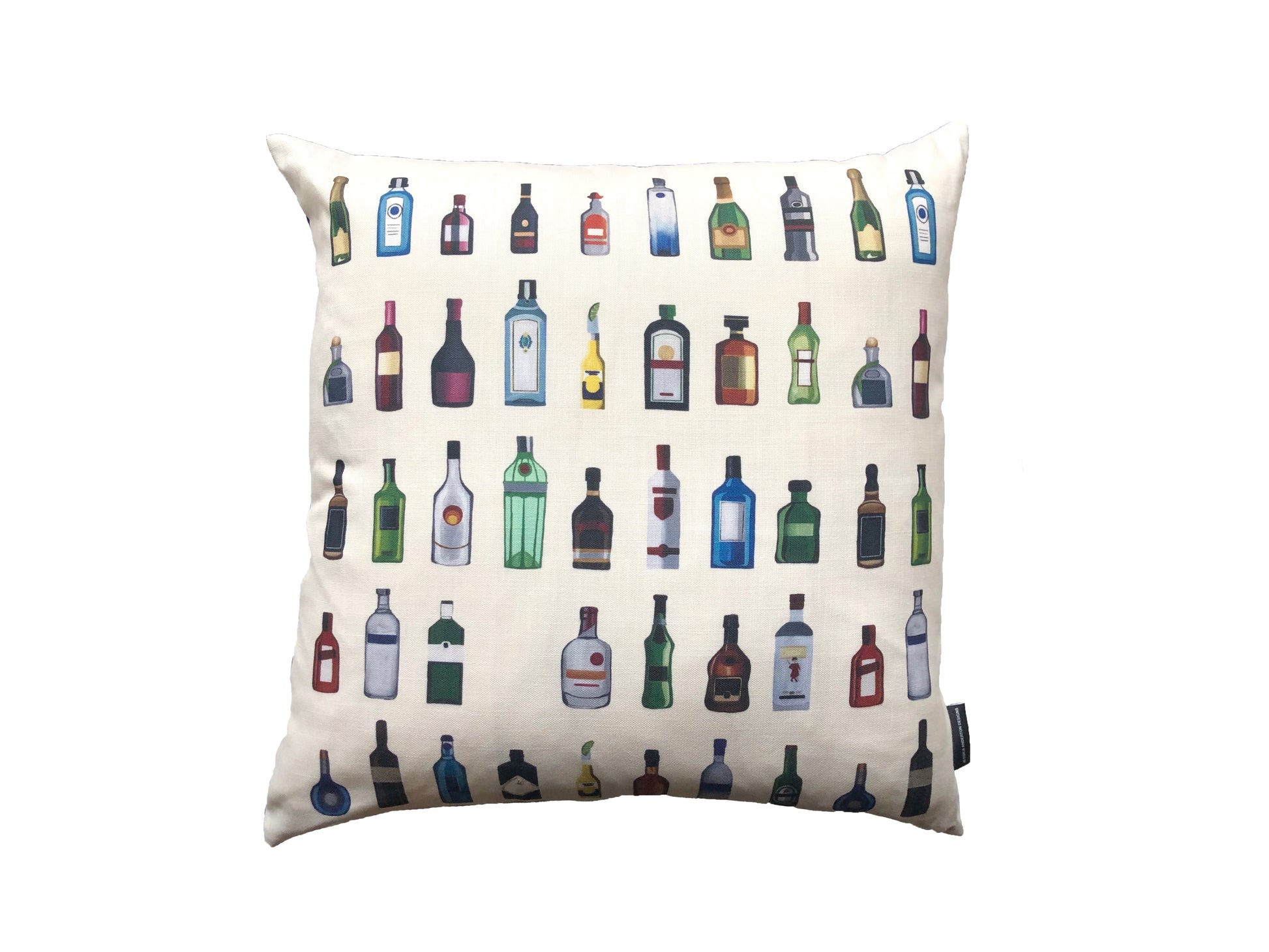 Alcohol bottle cushion colourful